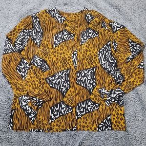Vintage Animal Print Jordan Blouse, Sz. 14